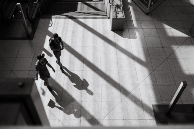 Black and white photo street photography Potsdamer Platz Berlin