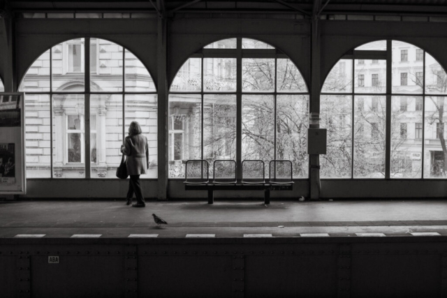 Black and white photo street photography Berlin ubahn