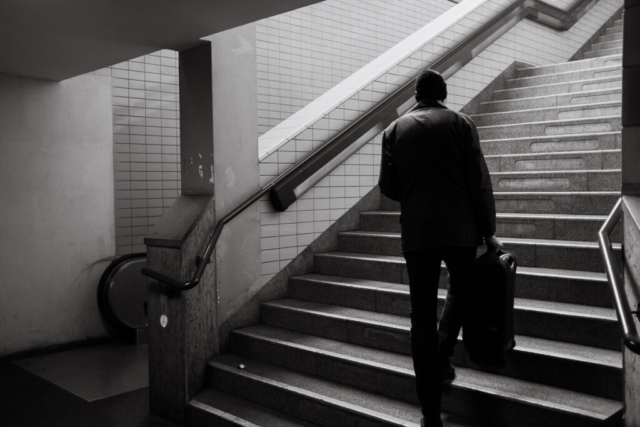 Black and white photo street photography Berlin BVG